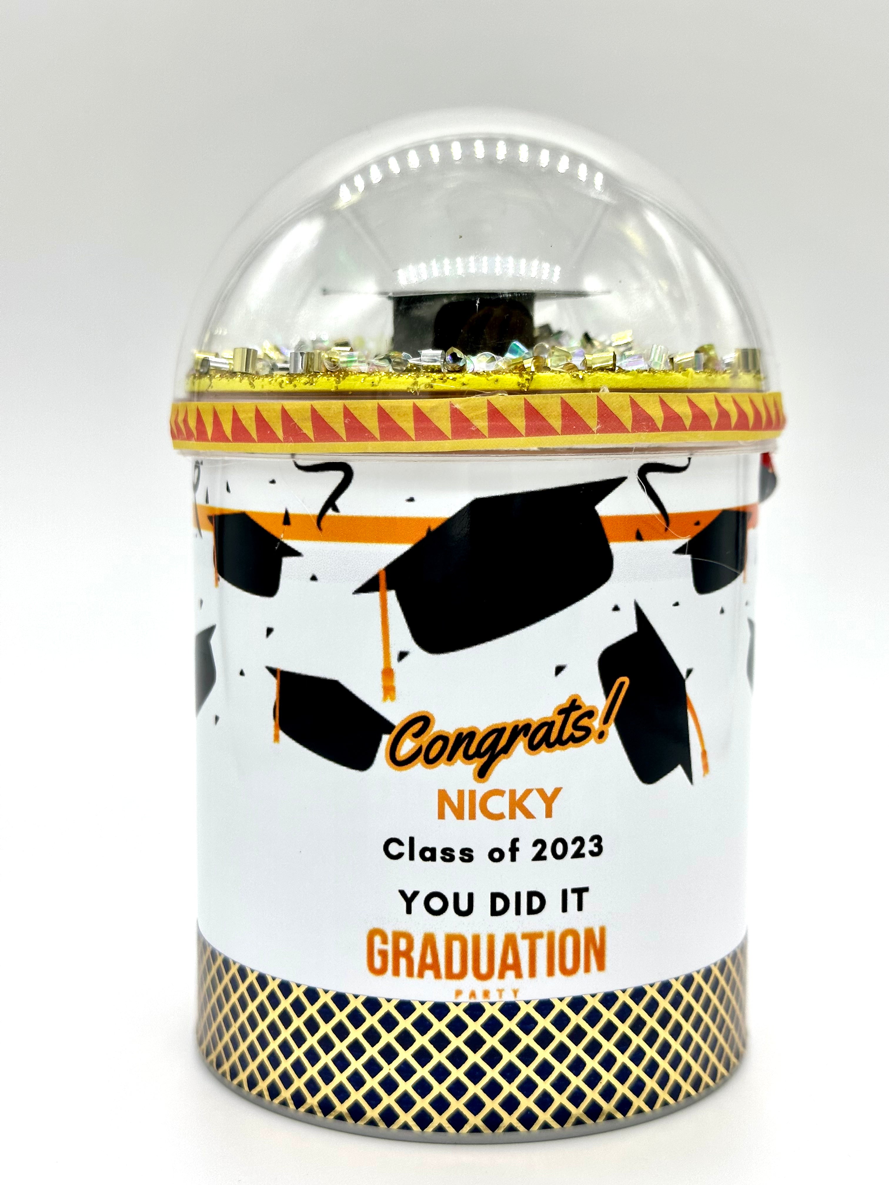 Graduation Themed Pringle Shaker Customizable