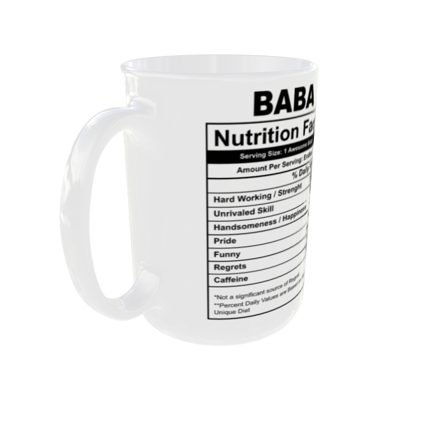 Father Day | Baba Mug with Nutrition Facts