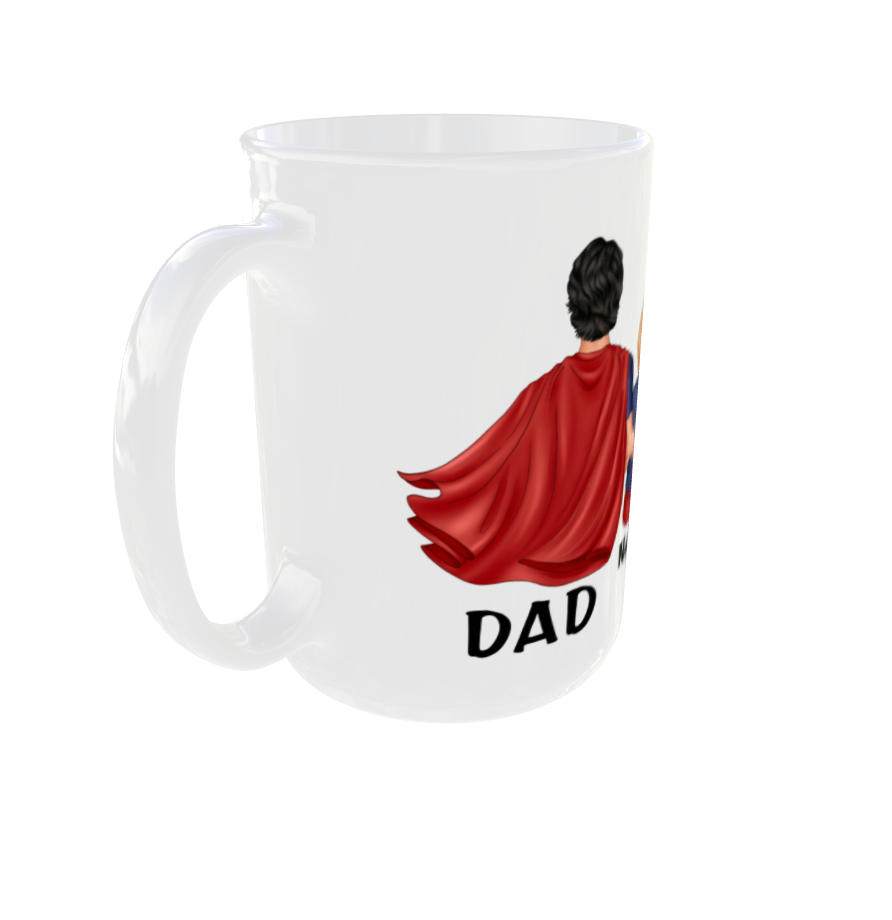 Father Day | Dad Supper Hero | Super Dad with Kids |  Dad with son, daughter or kids