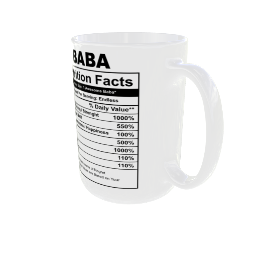 Father Day | Baba Mug with Nutrition Facts